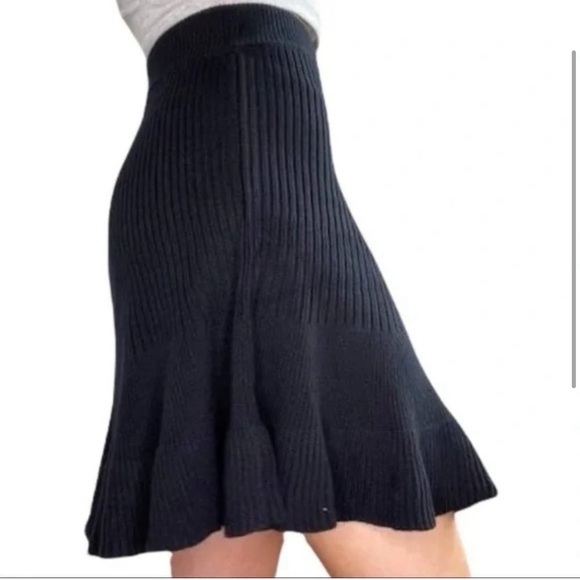 NWT Free People Ribbed Knit Flounce Black Skirt Size Small S - Picture 7 of 10